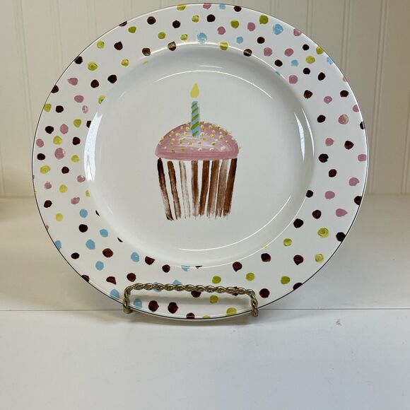 Oneida Set of 4‎ Jennifer Sosik Stoneware Cupcake SALAD/DESSERT PLATES NIB READ - Picture 3 of 10